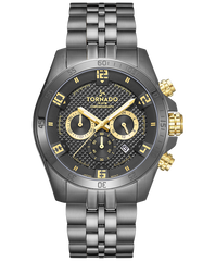 CLASSIC Chronograph Watch - Black With Gold Gun Metal