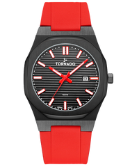 SPECTRA Analog Silicon Watch - Black Red