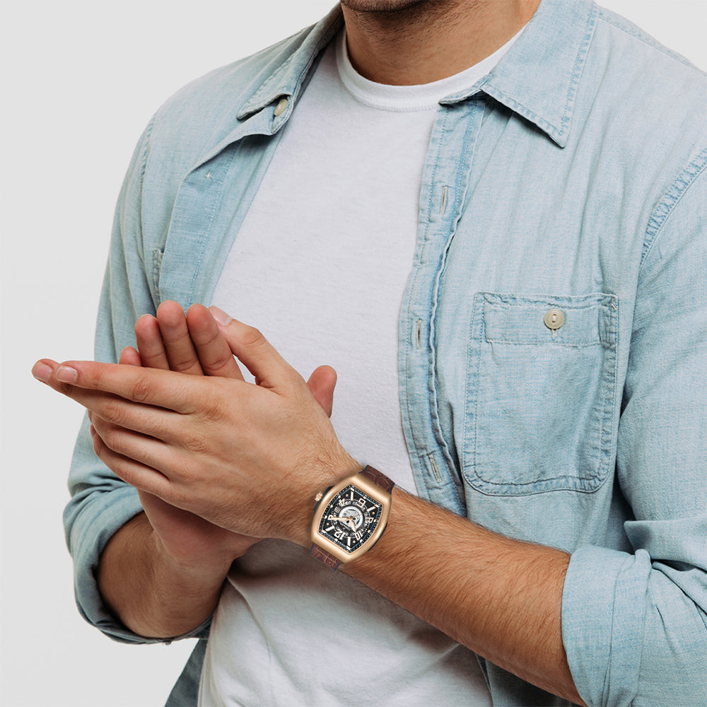 Shop Tornado Xenith Quartz Watch Black Brown - T25301-RLDB | Men's