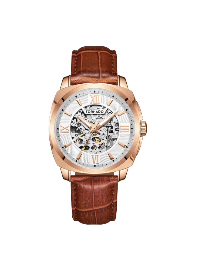 TORNADO AUTONOVA Men's Automatic White Dial Watch - T7316-RLDW