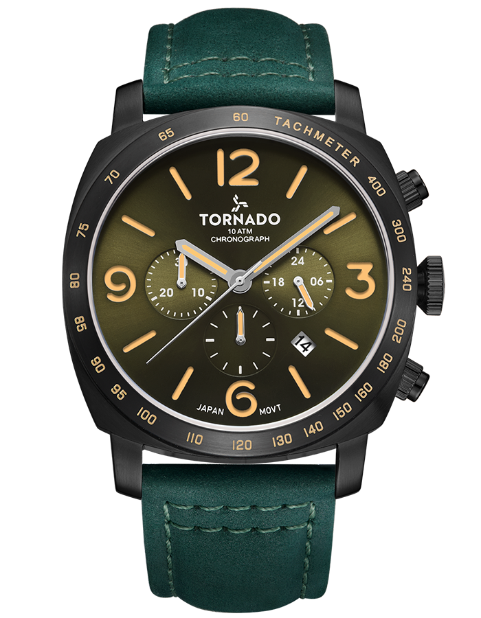 Buy VINTAGE CLASSIC Chronograph Watch Green Black Online Watch india Tornado watches Tornado Store India